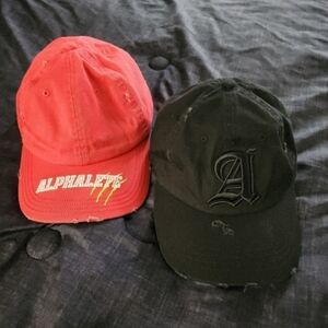 Alphalete Hats Lot Of 2 Red Black